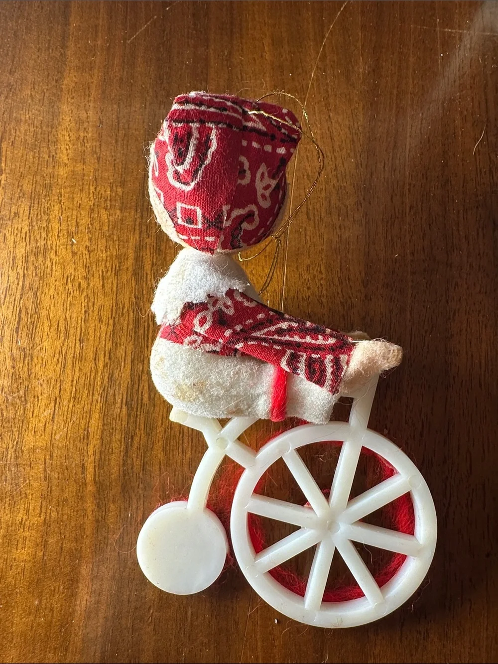 Vintage Clown Riding a Plastic Tricycle Ornament